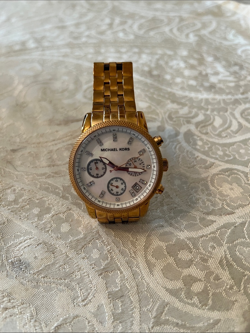 Michael Kors Gold-tone Bracelet Watch with Mother-of-Pearl Dial
